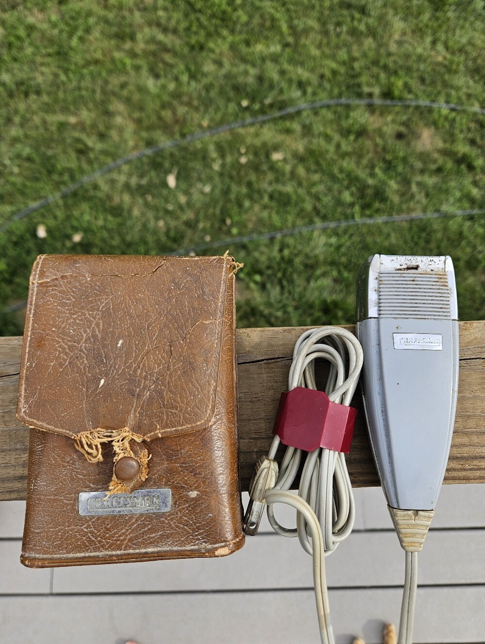 Vintage Craftsman Electric Shaver Razor Corded Leather Case Prop Collectible
